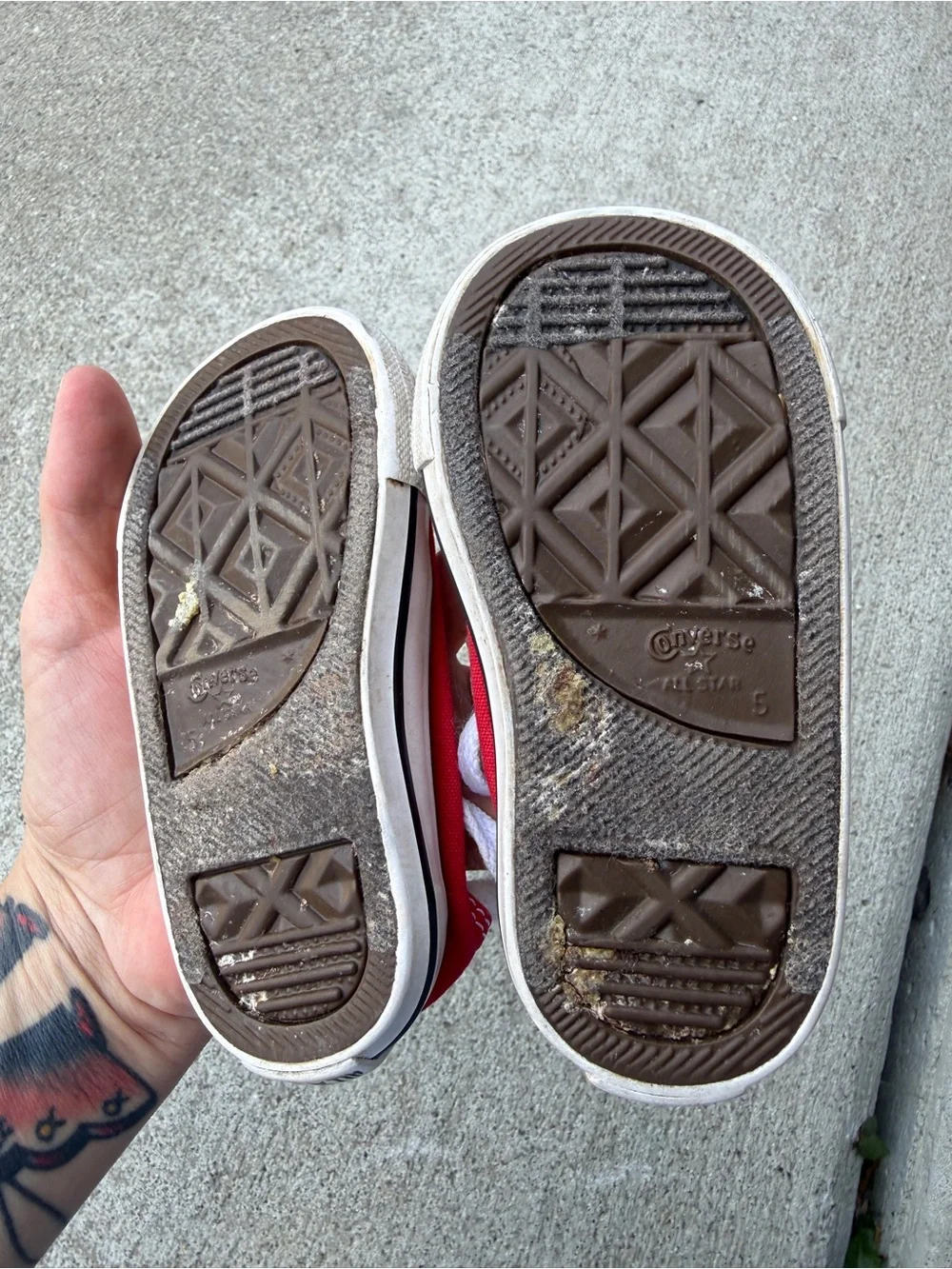 Converse Kids Red Low-Top Canvas Sneakers with White Laces